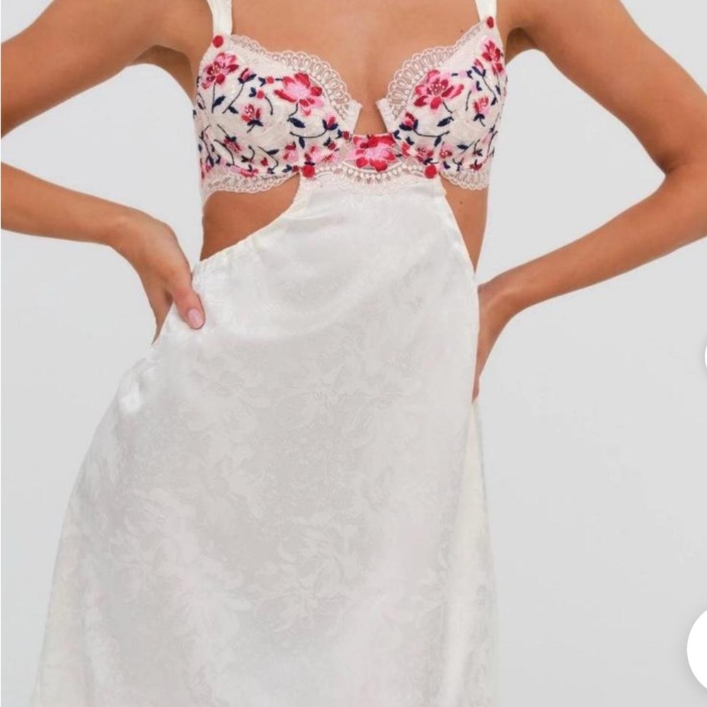 For Love And Lemons White and Red Chemise Dress
